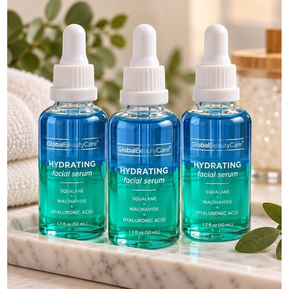 Global Beauty Care Hydrating Squalane Serum Niacinamide Hyaluronic Acid 3 ct